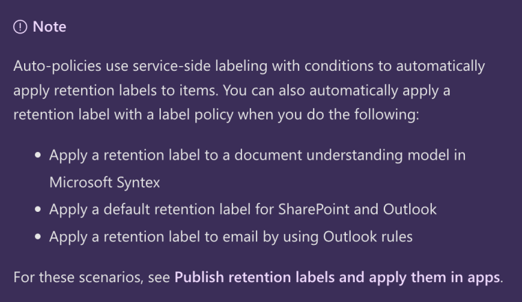 Retain Labels Automatically apply a retention label to retain or delete content ...
